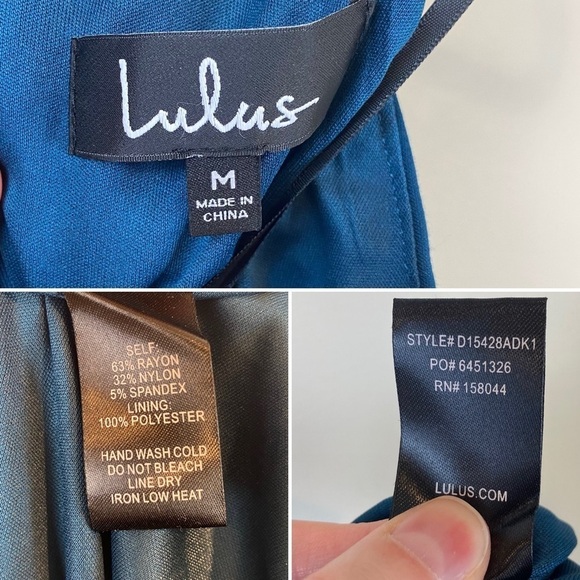 Lulus NWT Margaux Teal Blue Maxi Dress Sz M One Shoulder Ruffle Mermaid Stretch - Picture 16 of 17